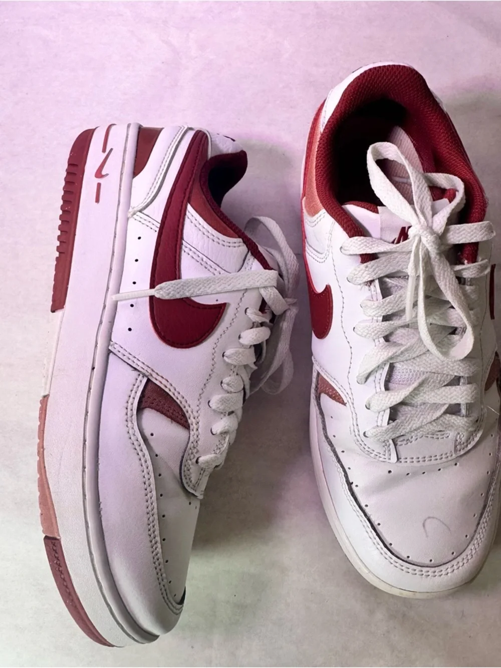 Nike Women’s White & Burgundy Low-Top Sneakers